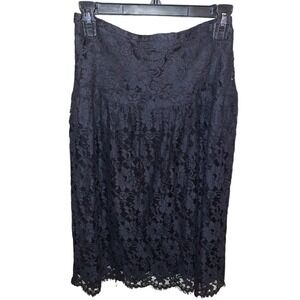 Vintage Mooty Hooty Size 6 100% Silk Black Lace Skirt Romantic Goth Whimsygoth